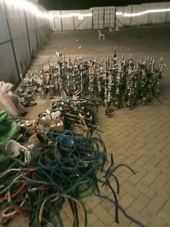 Some of the shisha pots that were recovered in Mirema on March 19, 2024