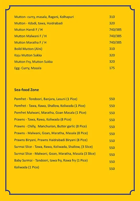 Hotel Aagrah menu 