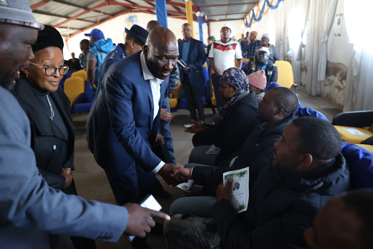 Community Safety MEC Faith Mazibuko and police minister Bheki Cele attending the memorial service of Diepsloot CPF chairperson John Makola.