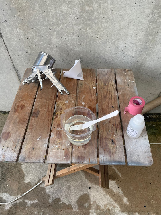 ムーヴカスタムのガン塗装・初めて・青空塗装・垂れたに関するカスタム事例の投稿画像2枚目