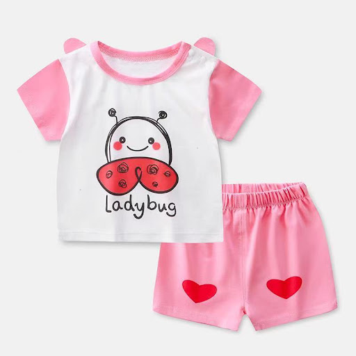 Title 7, Summer short-sleeved shorts suit for children, ...