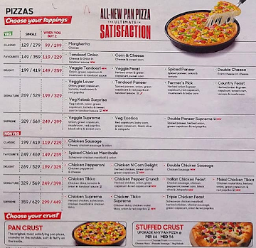 Pizza Hut menu 