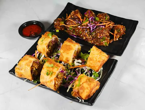 Veggie Spring Roll With Manchurian Dry