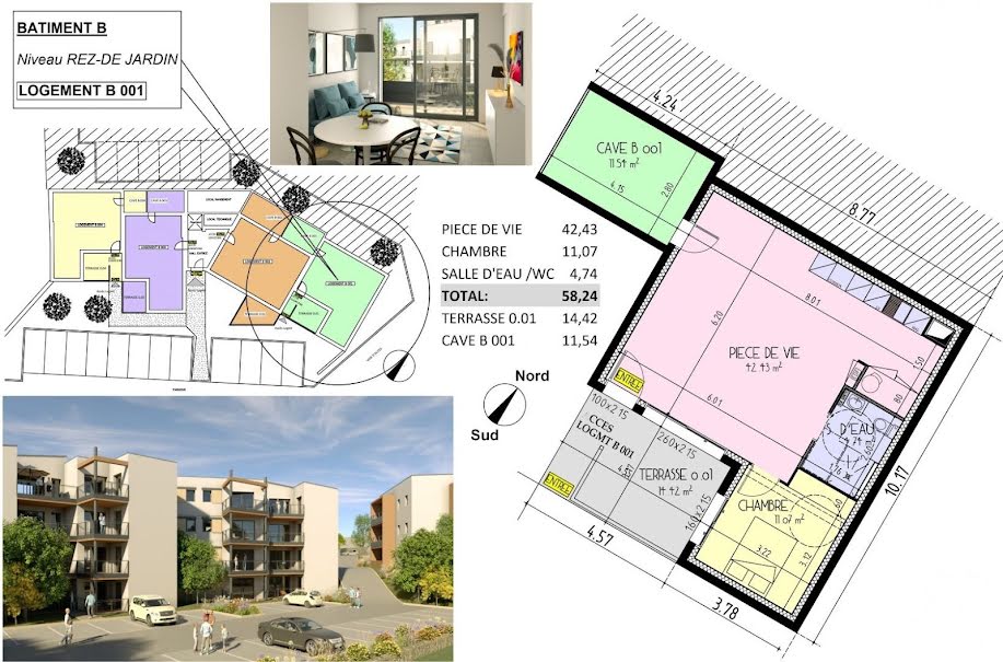 Vente appartement 2 pièces 58 m² à Les Herbiers (85500), 224 700 €