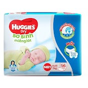 [Tặng Thêm 6 Miếng ] Miếng Lót Sơ Sinh Huggies Newborn 1 (0 - 5Kg) - N56/N64(Gói 56 - 64 Miếng)