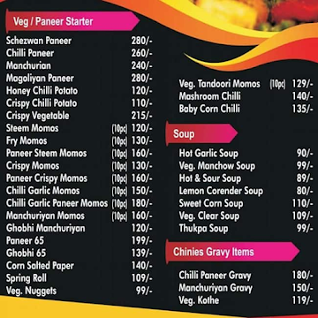 The Student Cafe And Restaurant menu 