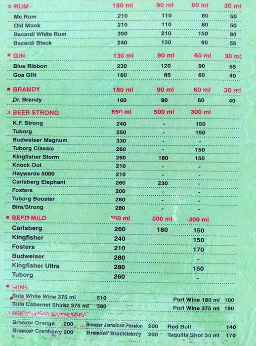 Hotel Kunal menu 