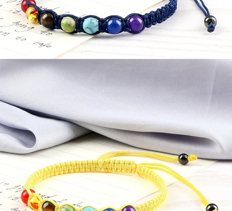 Title 10, Pulsera de abalorios redondos de siete colores,...