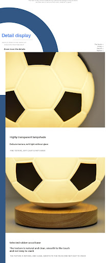Title 7, Lámpara de noche LED pequeña de fútbol Decoraci...