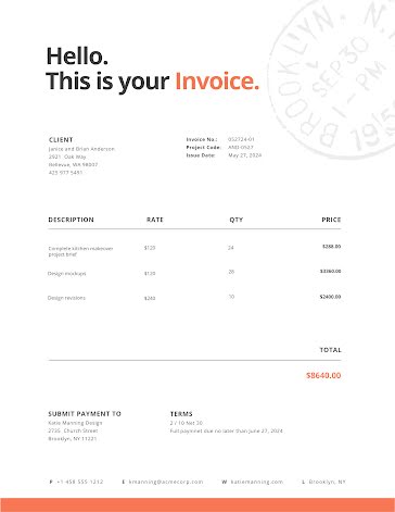 Manning Design - Invoice template