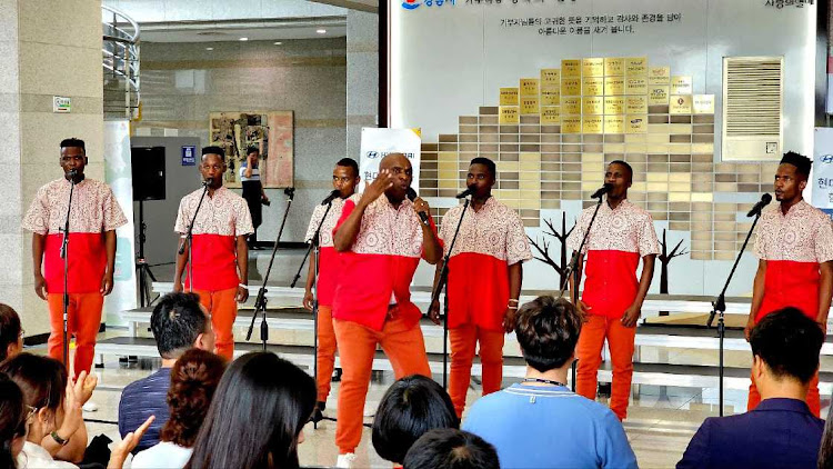 Kholwa Brothers performing during World Choir Games in South Korea.