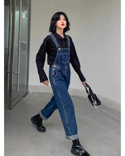 Denim Overall Women's Korean-Style Loose 2020 New Fashion... - 3