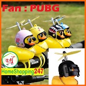 Vịt Giang Hồ Đội Mũ Pubg Phát Sáng Gắn Xe Đạp , Xe Máy , Ô Tô Có Đèn Chong Chóng, Dây Truyền, Kính Đen, Đèn Rung, Đai, Keo