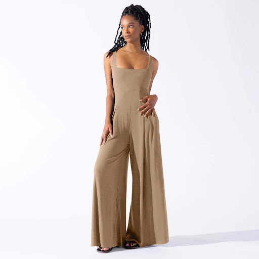 Title 15, Fashion Casual Knitted Sling Wide-leg Jumpsuit,...