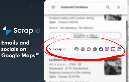 Emails and social networks on Google Maps - Scrap.io small promo image