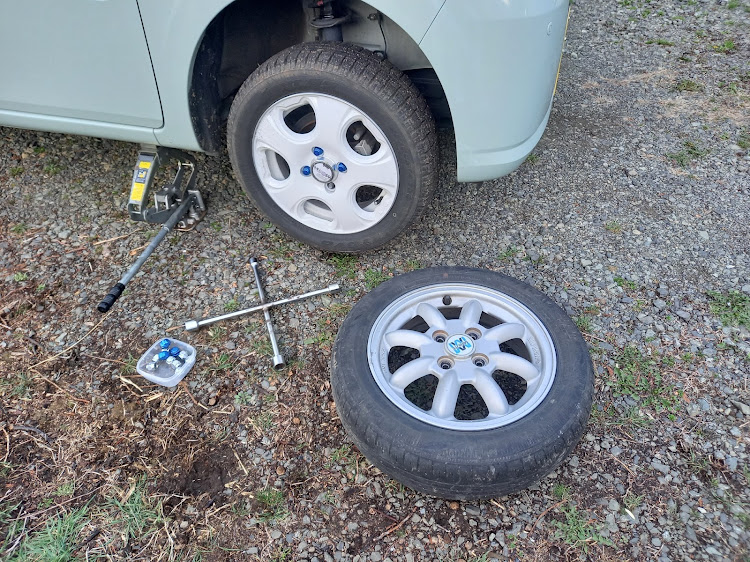 ミラ トコットのタイヤ交換・モッシュキャット・299MOSHCAT・ホイール交換・猫に関するカスタム事例の投稿画像2枚目