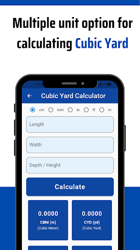 Screenshot Cubic Yard Calculator