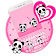 Cute panda keyboard love icon