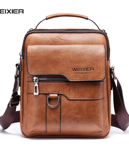 WEIXIER Men Crossbody Bag Shoulder Bags Vintage Men Handb... - 1