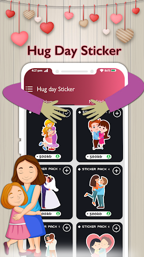 Hug Day Stickers For WhatsApp