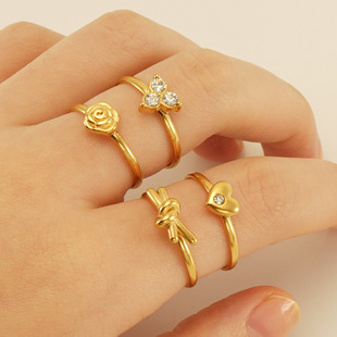 Title 8, Stainless Steel 18K Full Diamond Multilayer Rin...