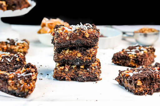 Ooey Gooey Chewies cut into squares.