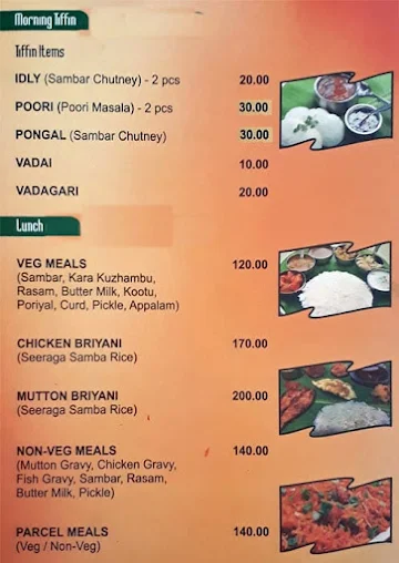 Viswanathan Chettinadu Hotel menu 