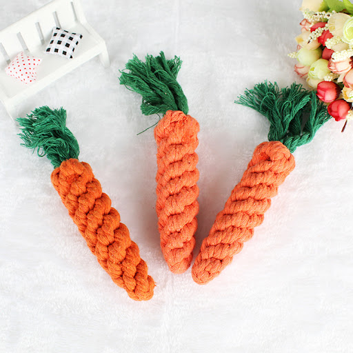 Title 2, Cotton string carrot molar teeth cleaning bite-...