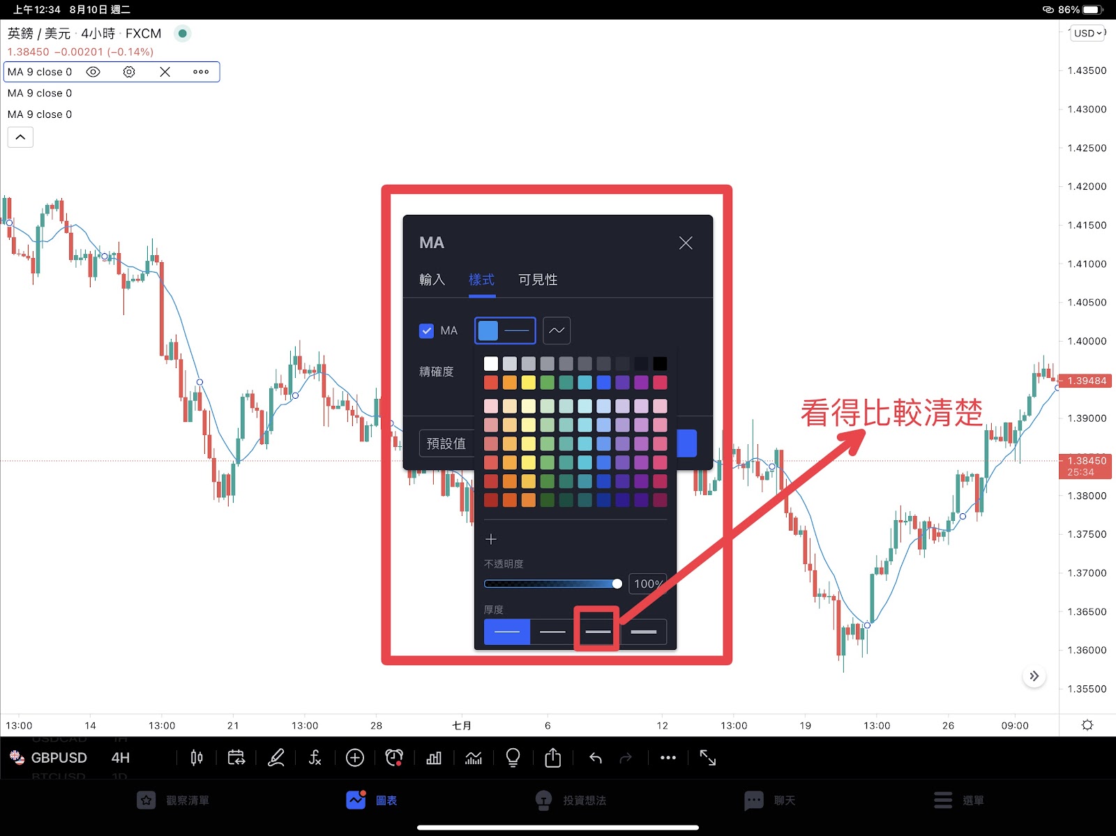 TradingViews樣式視窗