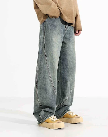Herren Retro Jeans mit weitem Bein - 0