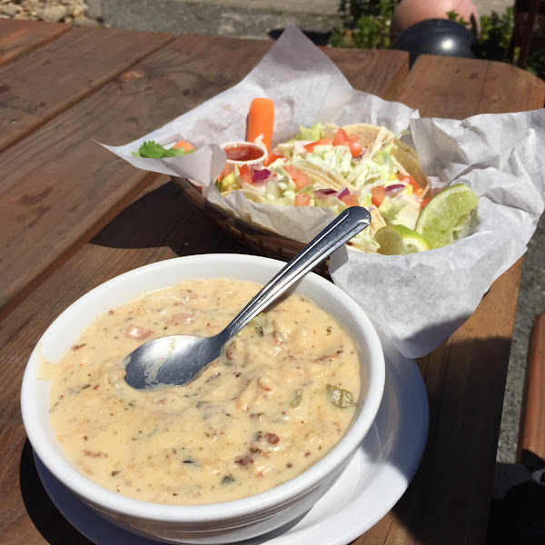 GF Clam chowder and fist tacos!!!