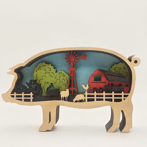 Title 22, Creative Farm Animals Home Decoration Wood Carv...
