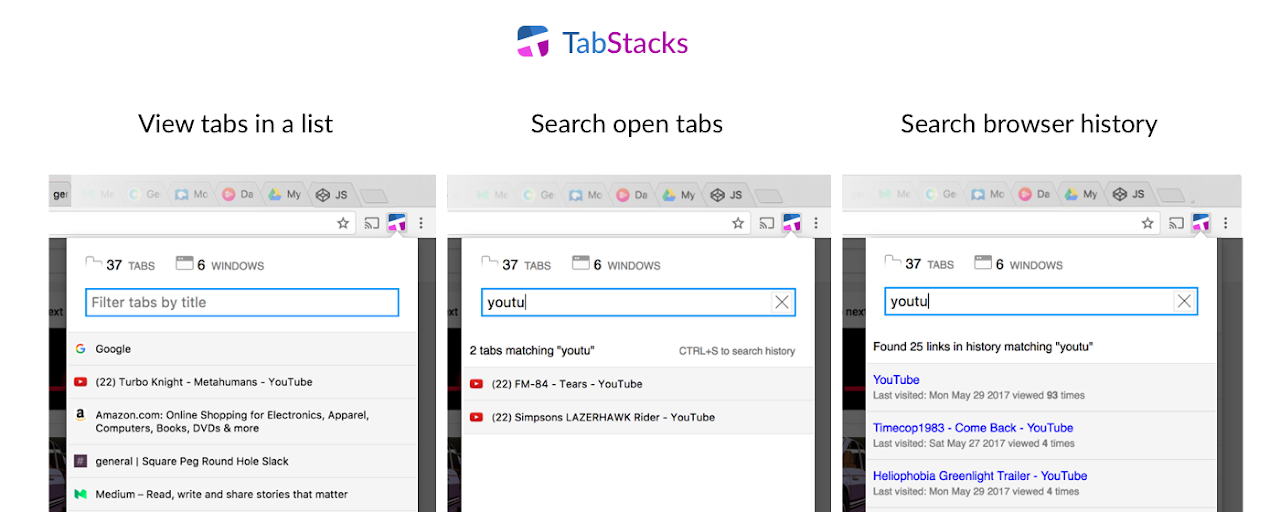 Tab Stacks: tab menu and history search Preview image 2