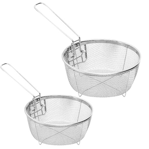 Title 7, Foldable Round Household Frying Basket Space Sa...