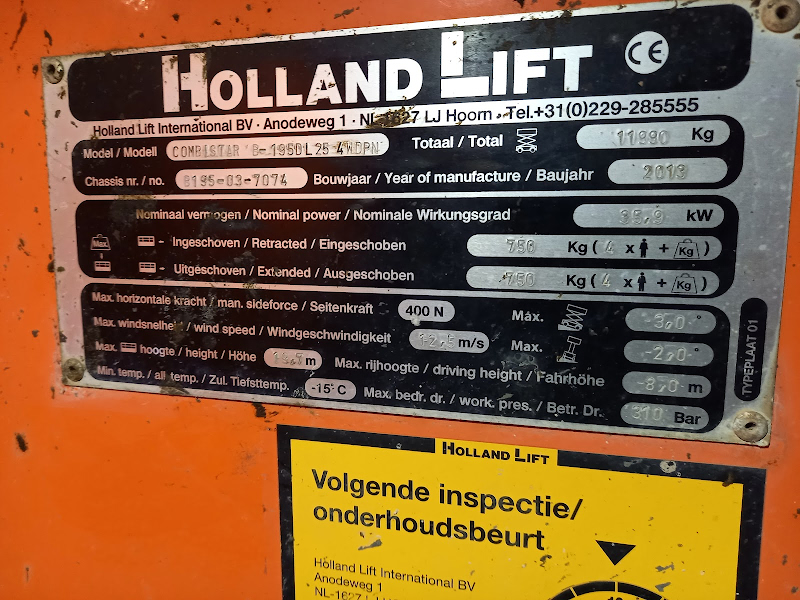 Picture of a HOLLAND LIFT B-195DL25 4WD/P/N