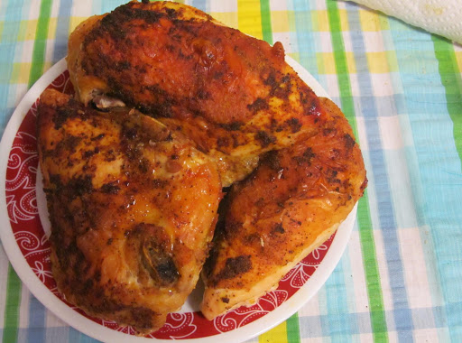 Spiced Baked Chicken before pan juices poured on top