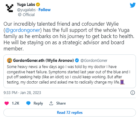 Соучредитель Yuga Labs находится на больничном из-за осложнений на сердце