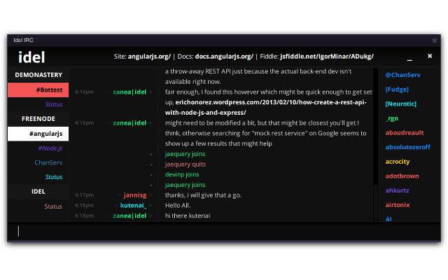 Idel IRC chrome extension
