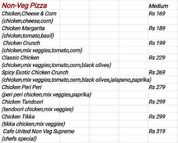 Cafe United menu 