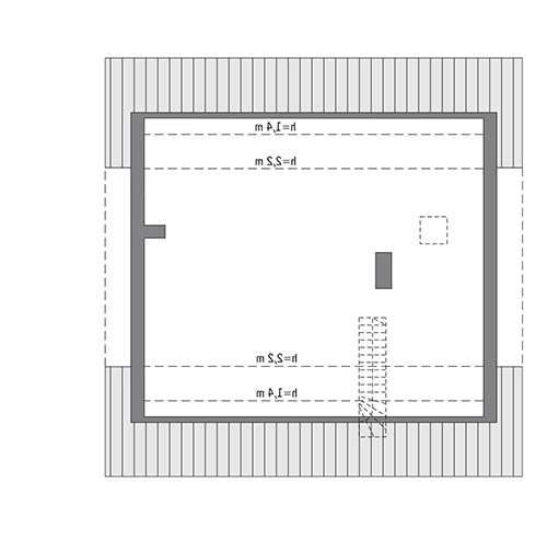 Miarodajny - wariant XIX - C333w - Rzut poddasza do indywidualnej adaptacji (87,2 m2 powierzchni użytkowej)