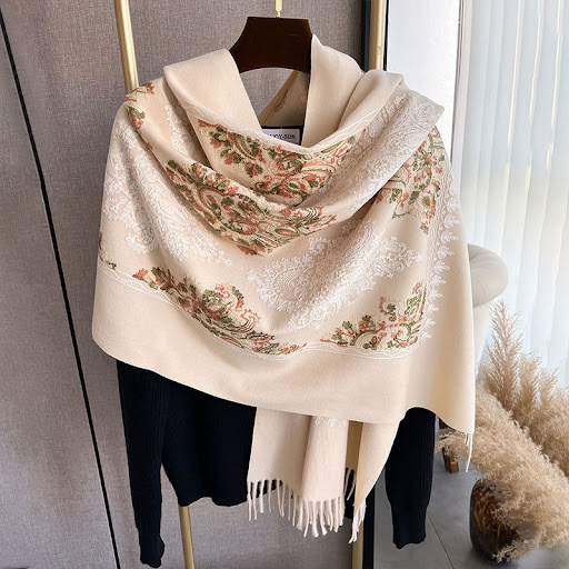 Title 6, Autumn And Winter Cashmere-like Embroidered Sca...