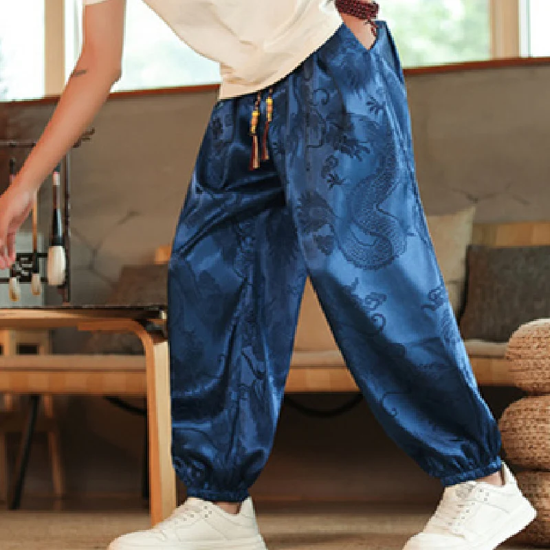 Pantalones Harem Dragon Chinos para Hombre, Estilo Linterna, Cómodos y Modernos, Perfectos para un Look Urbano y Casual, Ideales para el Día a Día.