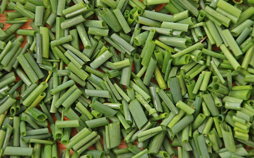 Cut green onions