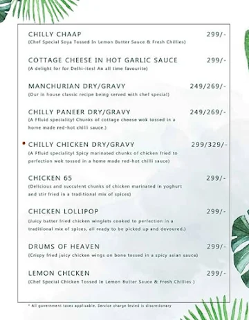 Fluid Cafe menu 