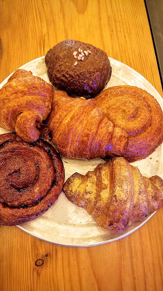 Keep it simple but still so amazing at brunch at Pine Street Market with the Artisan Croissants from Trifecta Annex from the legendary Ken Forkish of Ken's Artisan Pizza and Ken's Bakery in Portland ranging from Maple Sugar, Raspberry, Double Chocolate, Honey-Rye-Ham croissants