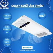 Đèn Sưởi Phòng Tắm - Quạt Sưởi Âm Trần Tlc 2500W - Đa Năng Làm Ấm Nhanh, 4 Chức Năng, Có Làm Mát