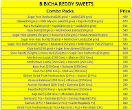B. Bichareddy Pure Ghee Sweets menu 8