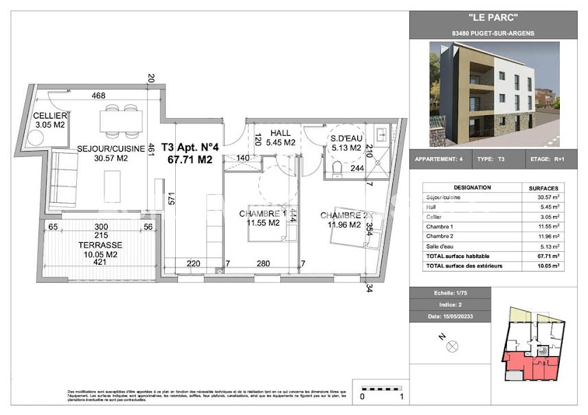 Vente appartement 3 pièces 67.71 m² à Puget-sur-Argens (83480), 263 900 €