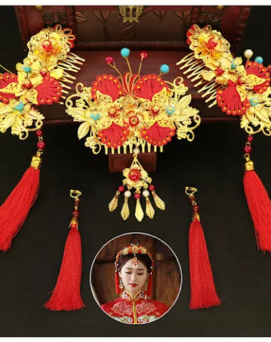Acessórios de cabelo de noiva chine - 0