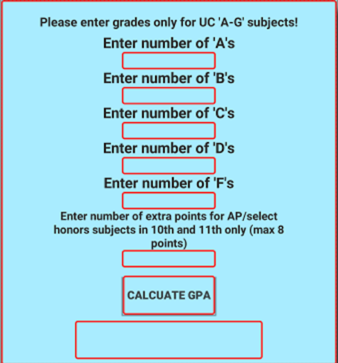 UC GPA Calculator